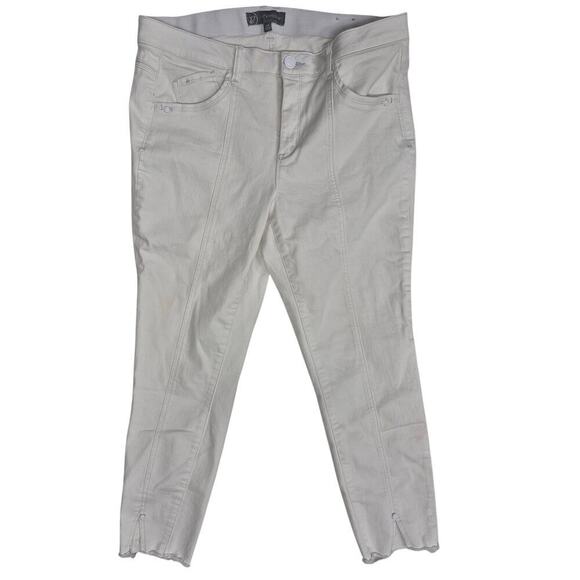 Wit & Wisdom White Cotton Blend Pants Elast Waistband Tapered Ankle Sz 16W - Picture 1 of 8